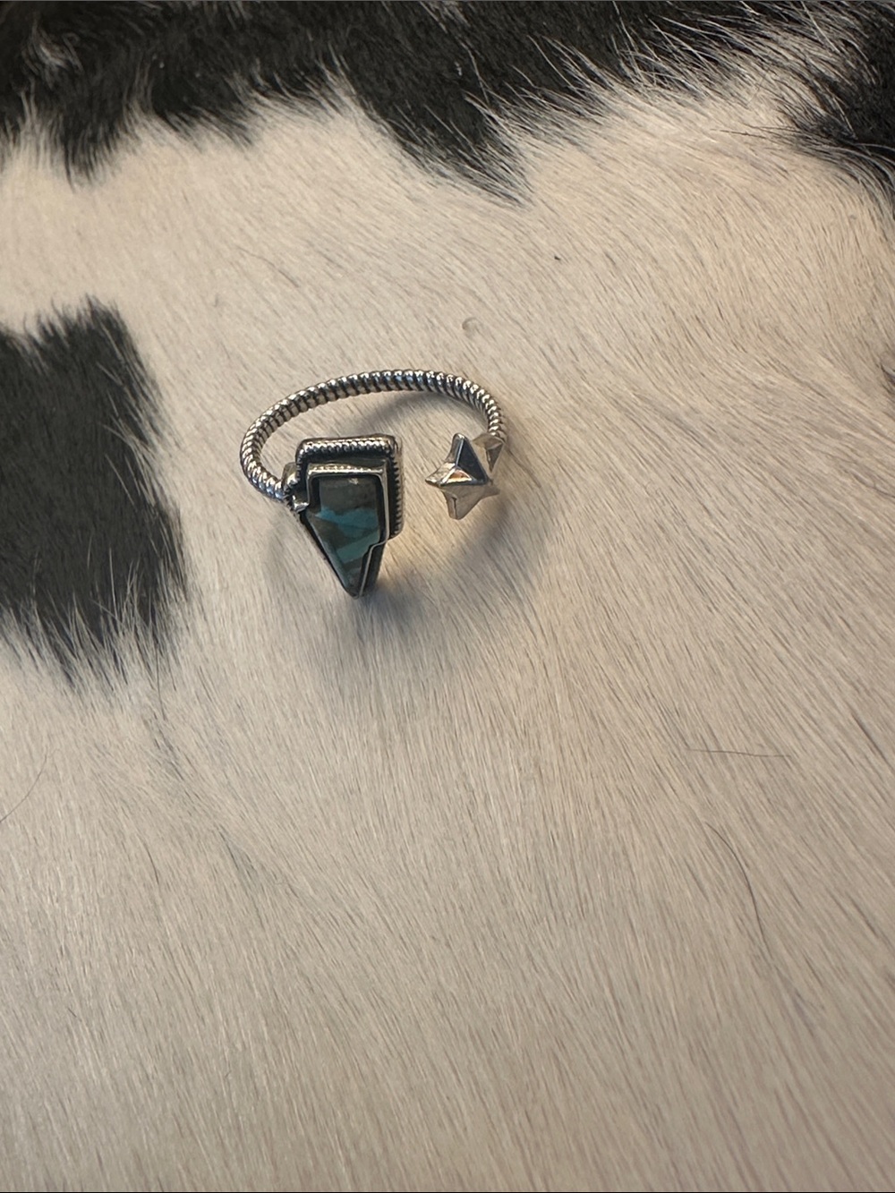 Sterling Silver Open Ring with turquoise Stone